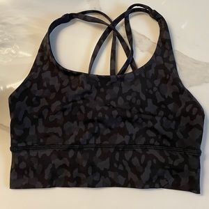 Lulu camo energy bra long line size 4